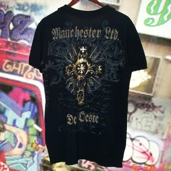 Manchester LTD. Gold Graphic Polo - Picture 1 of 7